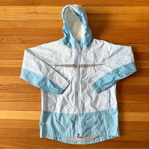 L.L. Bean Blue Gorpcore Outdoor Spring Unisex Packable Rain Jacket Coat 14-16